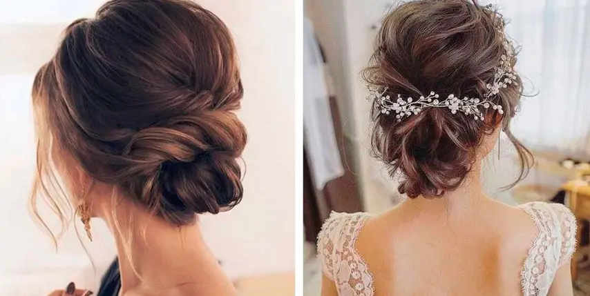 Moño de novia relajado pero elegante Moño de novia relajado pero elegante