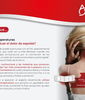 Las bajas temperaturas pueden acentuar las molestias y dolores de espalda