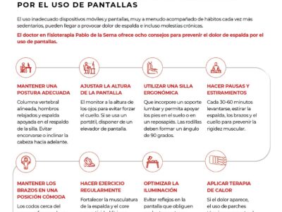 Consejos para prevenir el dolor de espalda por el uso de pantallas, según Pablo de la Serna