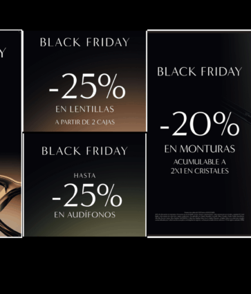 OPTICA2OOO celebra el Black Friday con descuentos de hasta el 25% en gafas, lentillas y audífonos