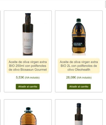 Tienda Allotarra comercializa aceite de oliva variedad Arróniz
